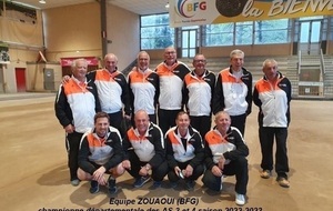 Equipe ZOUAOUI championne départementale AS 3/4 saison 2022/2023
